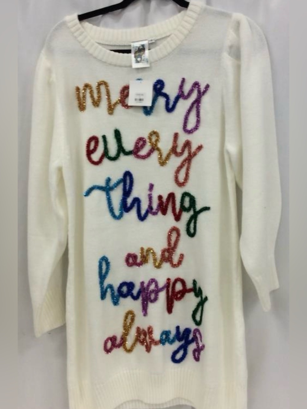 Nwt Queen Of Sparkles Merry Everything And Happy Always Multicolor Sweater Dress